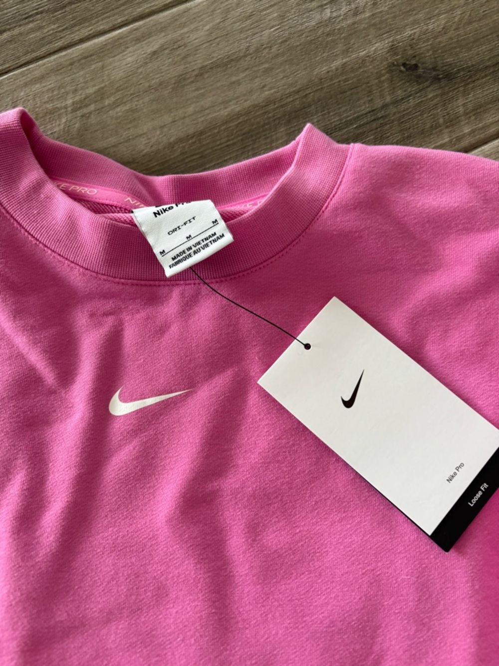 nike pro cropped crewneck NWT